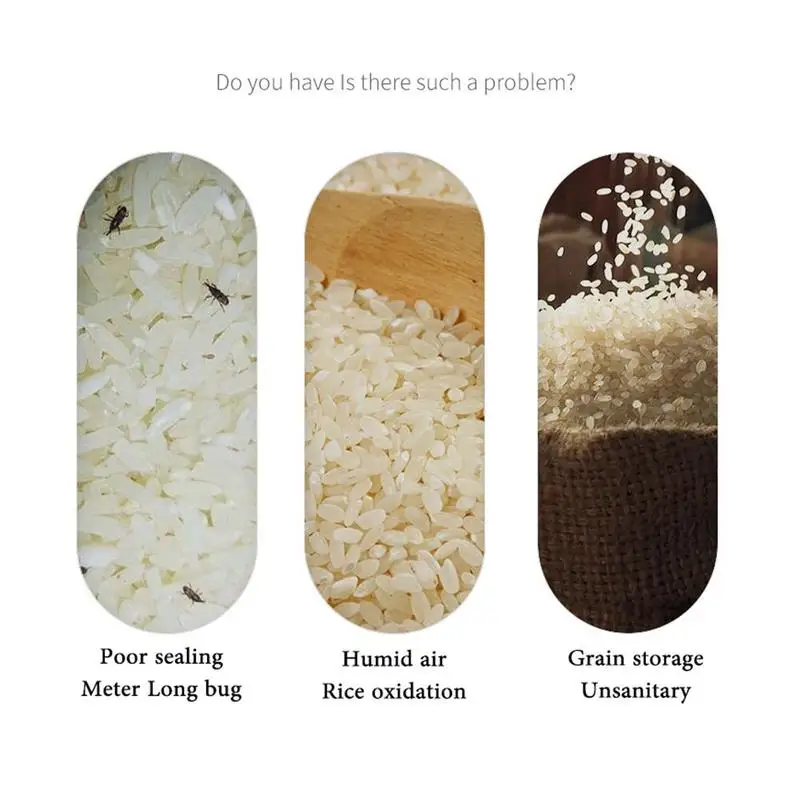 

New Large-capacity Rice Storage Box With Double Silicone Seal Design Moisture-proof And Insect-proof Rice Flour Storage Tool
