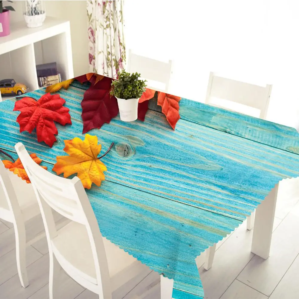 Autumn Maple Red Leaf 3D Tablecloth Pad Printing Bedside Table Cloth Dining Cover Obrus Tafelkleed mantel mesa nappe @5 | Дом и сад