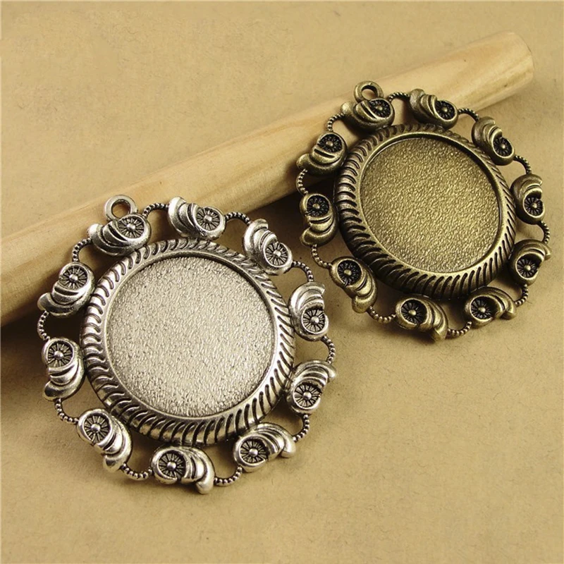 5 шт. Кабошон Камея База подходят для 25 мм стеклянный кулон ракушка лоток