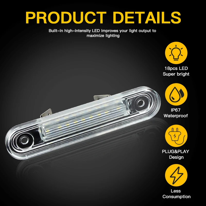 For Benz E-Class W124 190 W201 C-Class W202 Car Rear white LED license plate light number lamp | Автомобильные фары