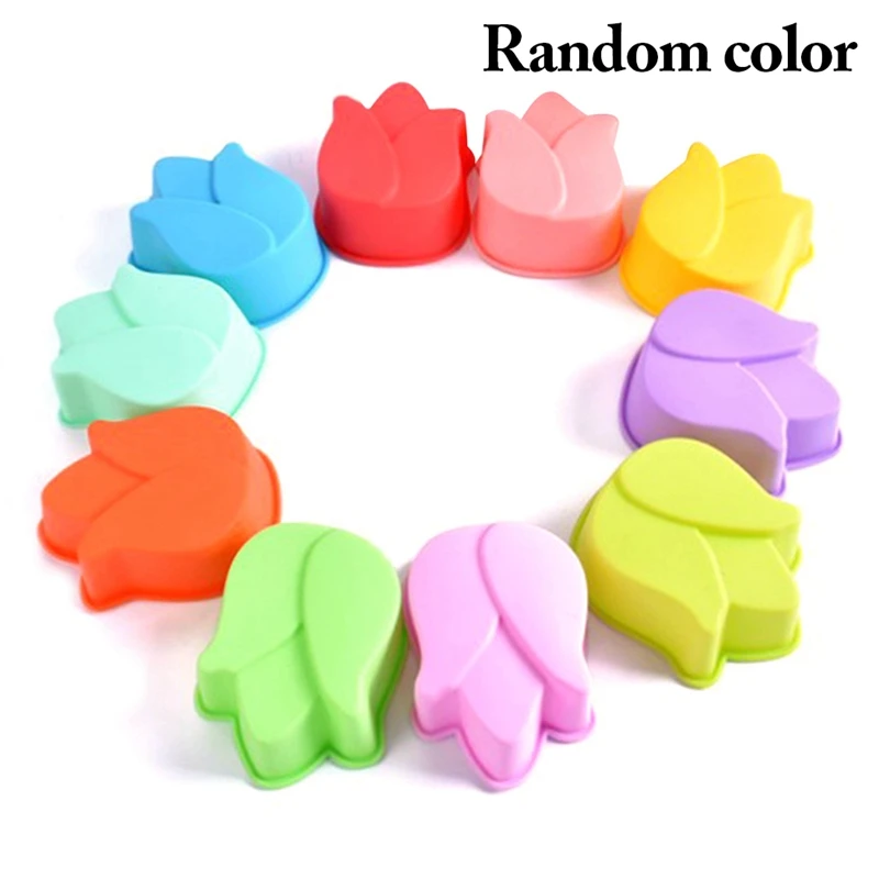 

1.18in Flower Cake Mold Lotus Handmade Cupcake Silicone Mold Mini Cake Mold Chocolate Ice Pastry Baking Tools Cake Mold