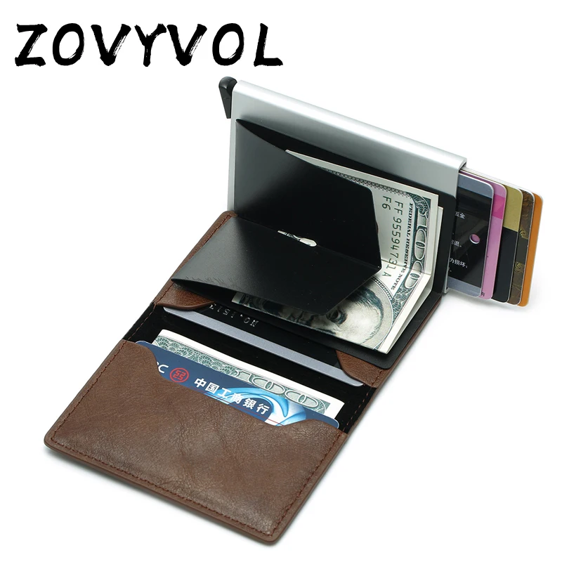 Мужской кошелек ZOVYVOL винтажный мини с отделением для Карт Rfid из алюминия|Мужские
