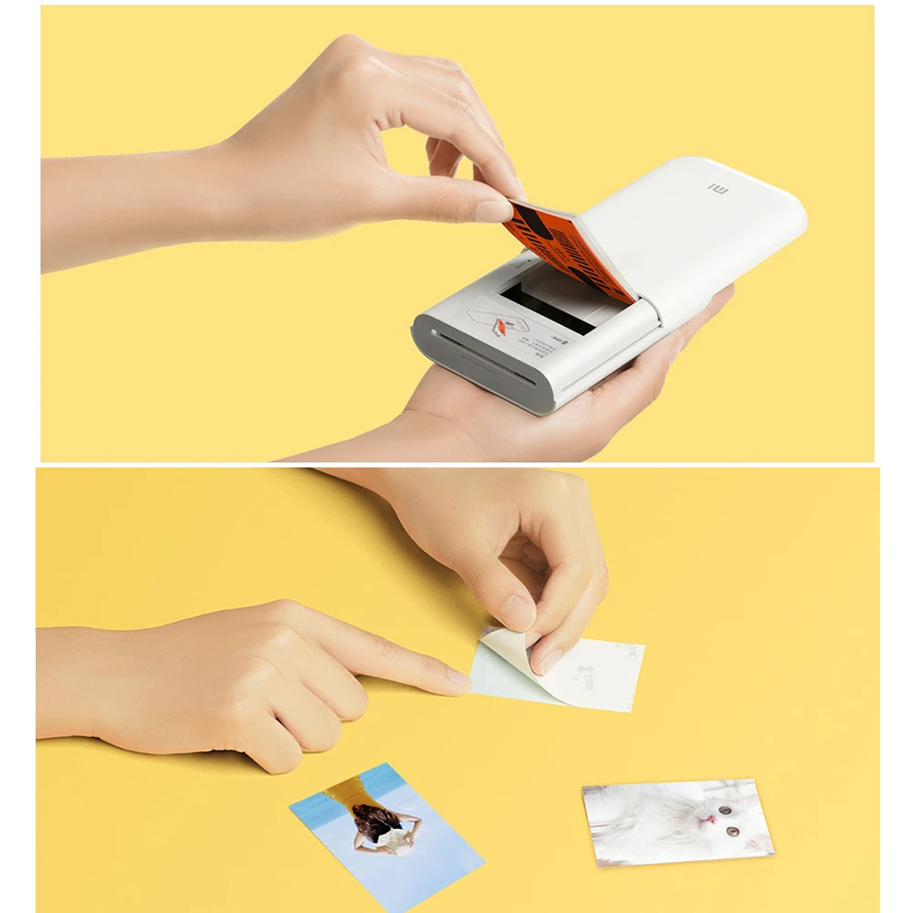 2021 Новый Xiaomi Карманный фотопринтер 3 дюймов фото 313x400 точек на дюйм 500 мАч