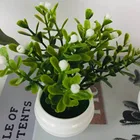 Искусственные растения для украшения дома с горшок Зеленый Бонсай небольшие дерево искусственный цветок в горшке орнамент сад вечерние завод Декоративные