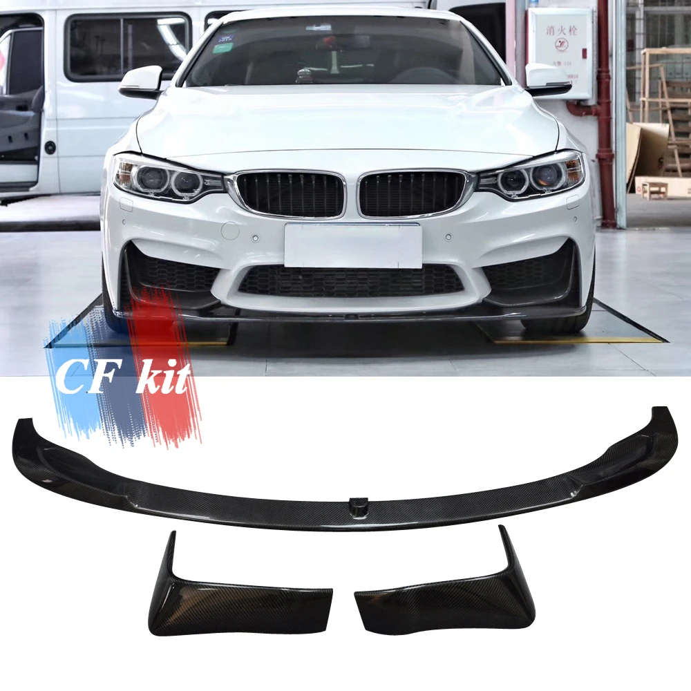CF комплект углеродного волокна передний бампер губы разветвители спойлер для BMW 4