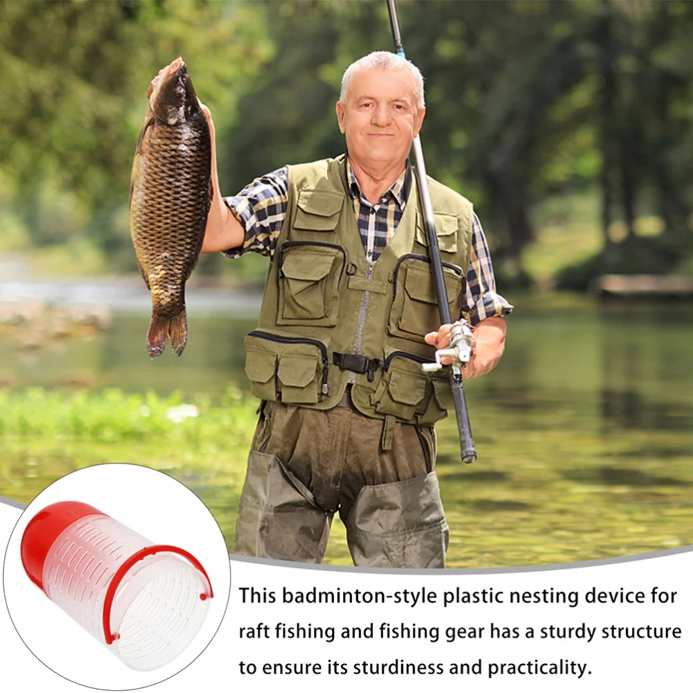 

30pcs Badminton Shape Fishing Bait Cages Outdoor Fishing Bait Trap Bait Cage