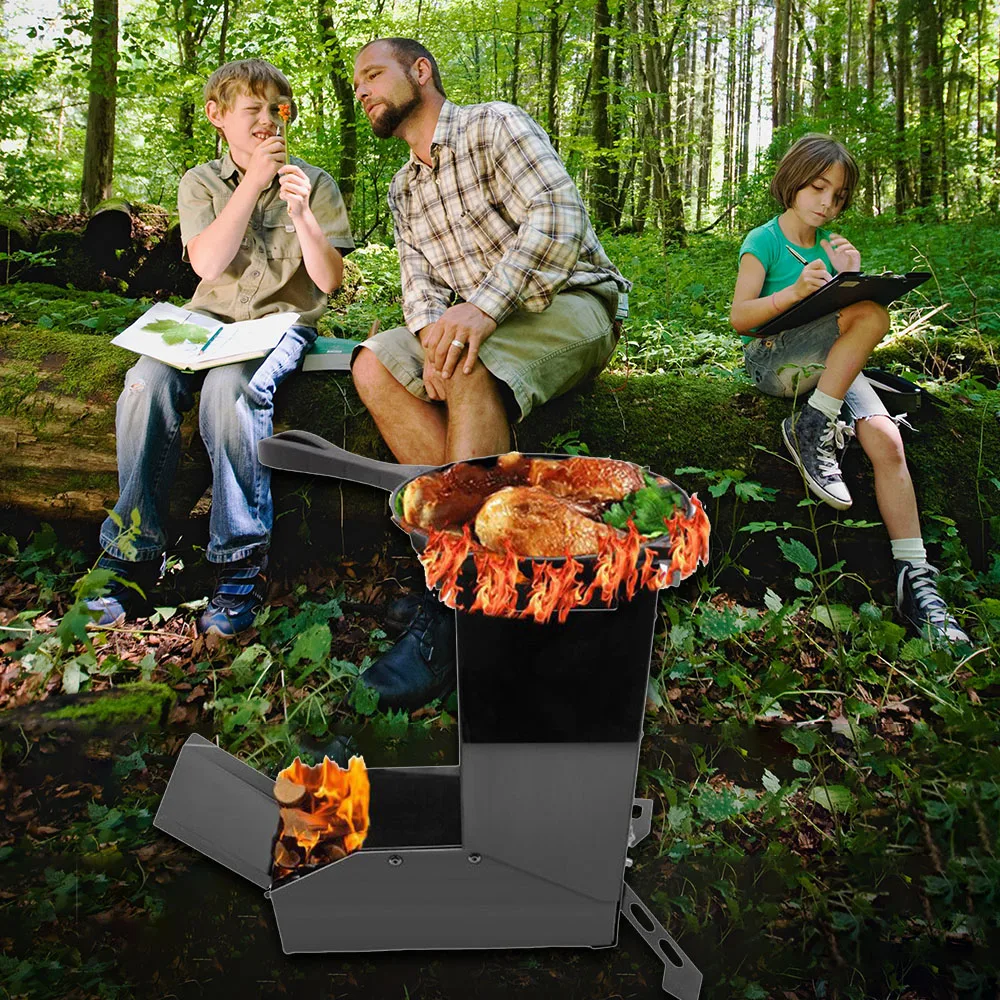 

BBQ Folded Outdoor Camping Stainless Steel Furnace End Deconstructable Stoves Picnic Barbecue Stoves Cross Border