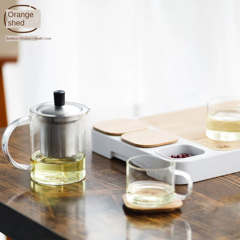 High Temperature Resistant Glass Teapot Stainless Steel Filter Tea Set Light And Convenient Exquisite Multiple Scenes Applicable | Дом и сад