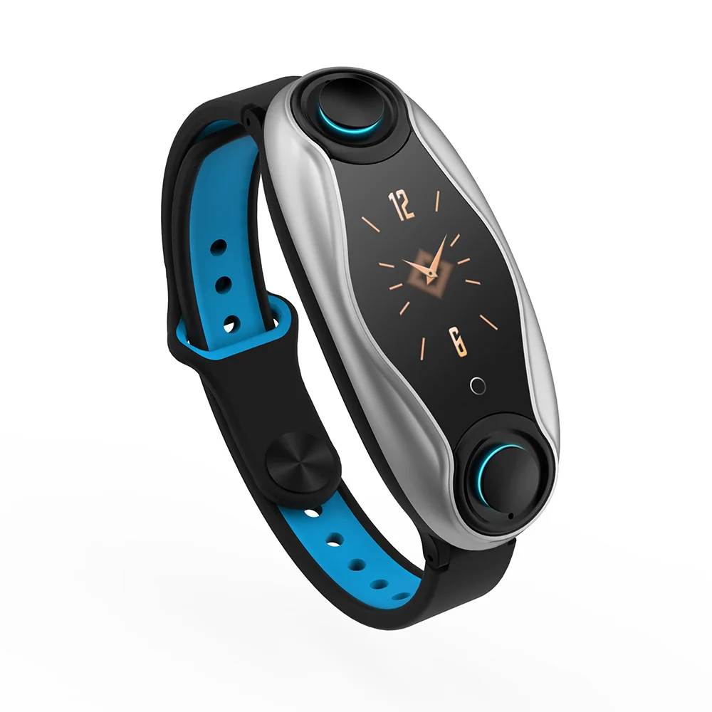 Blue Новинка, спортивный фитнес-браслет для мужчин и женщин, Bluetooth наушники, монитор артериального давления, LEMFO, умный Браслет для здоровья, PK mi band 4 - Цвет: Blue
