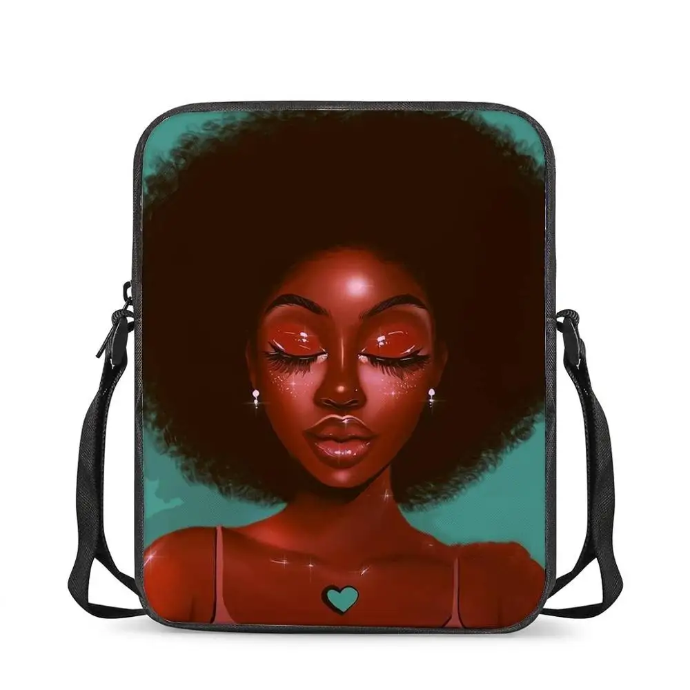 HYCOOL мультяшная в форме сердца, африканская черная красивая сумка через плечо для девушек, женские сумки-мессенджеры, маленькие школьные сум...