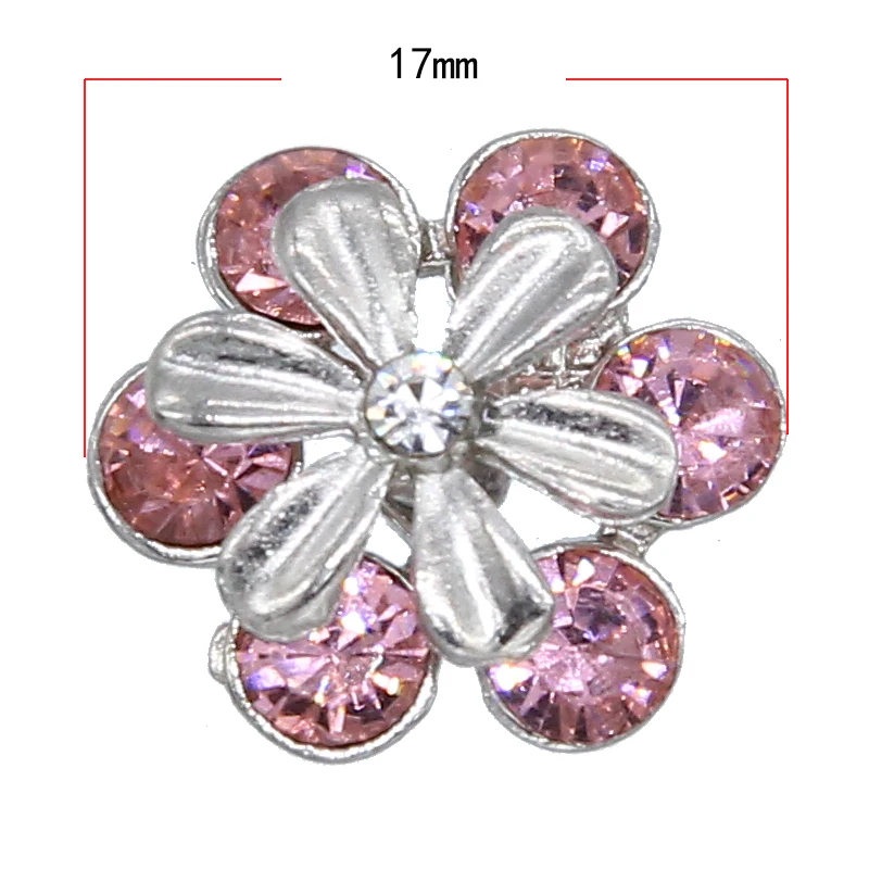 Пуговицы Стразы в форме цветка из блестящего хрустального стекла 10 шт. 17 мм