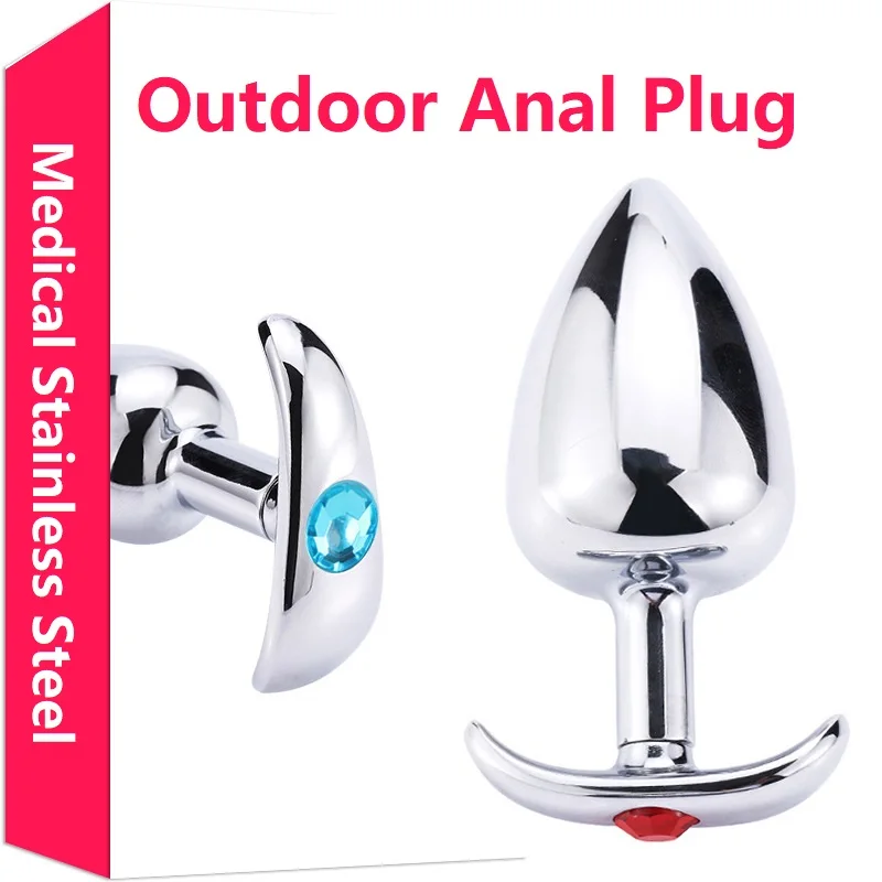 Портативная Анальная пробка из нержавеющей стали для игр на открытом воздухе