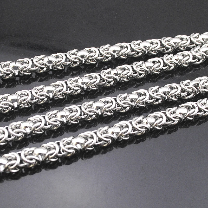 AMUMIU 40-90 см 7 мм мужские Мальчики плоское византийское серебряное ожерелье Акция