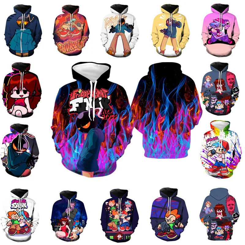 

Game Hoodie Friday Night Funkin Cosplay Printing 3D Hooded Sweatshirt Teen Unisex Cool Tops 2021 New Anime Pullover Streetwear