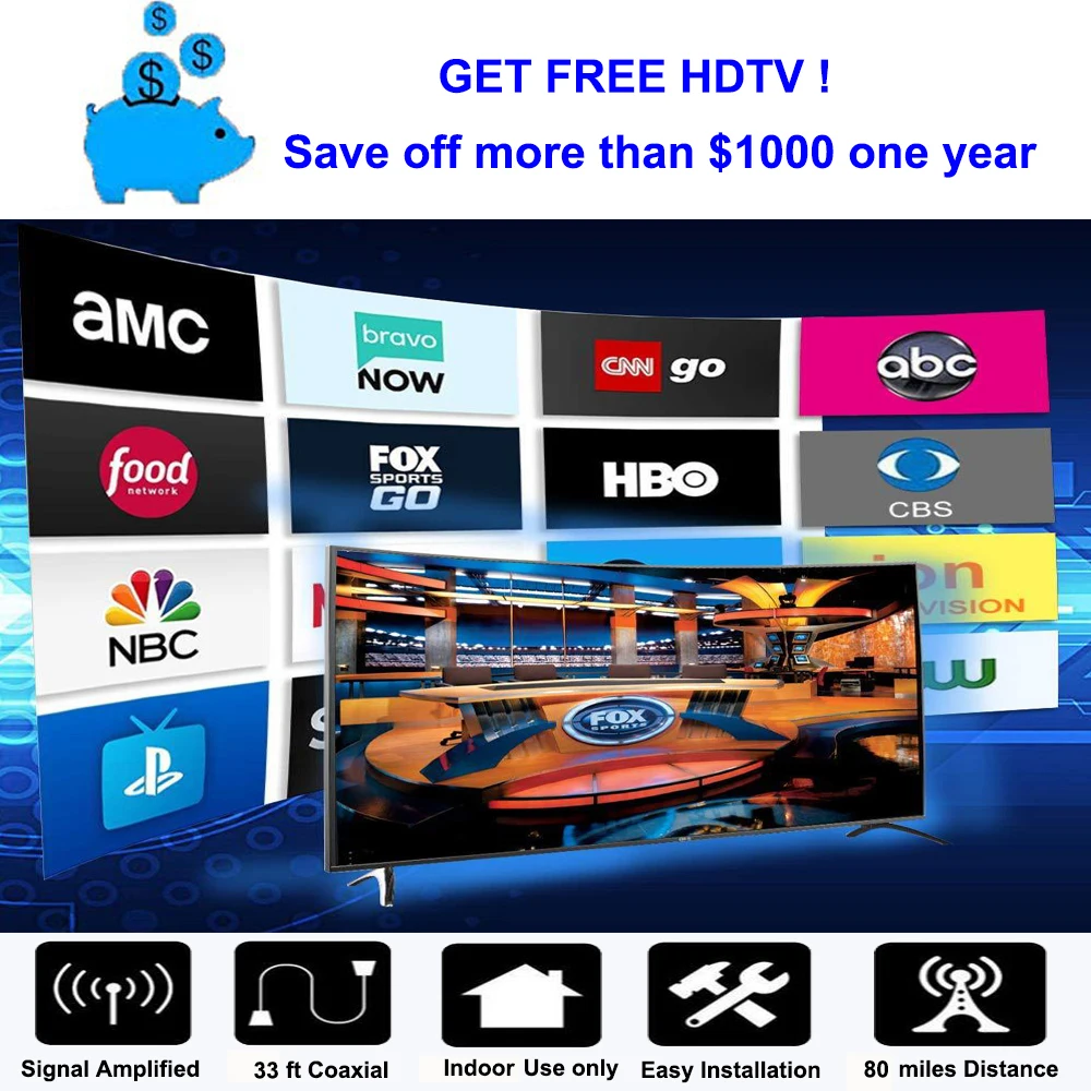DVB-T2 комнатная тв антенна для цифрового тв hdtv dvb t2 антена для телевизора 4K 1080P DTV t2 цивровое тв антенна с участием усилитель сигнала 80 миль cellular signal booster