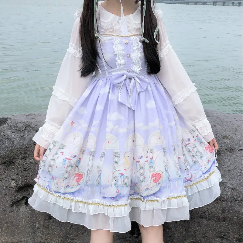 

Summer dress 2020 new cute lolita angel love river lolita JSK sleeveless dress Princess Tea Party Dresses