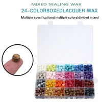 24 cells multi colors wax seal beads kit for diy letter sealing stamp wax mini lacquer wax melt particles handicraft supplies