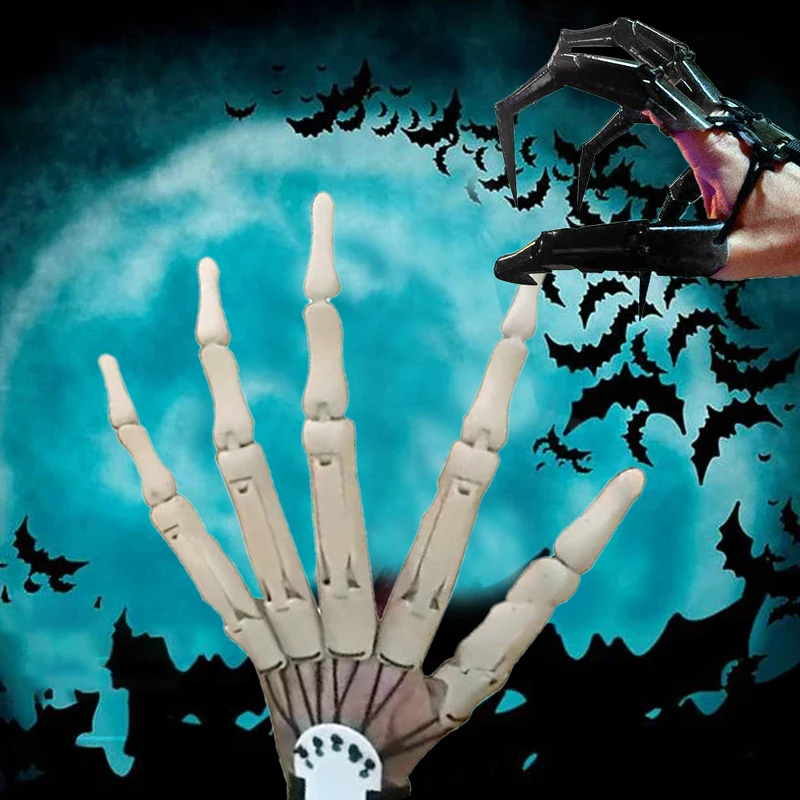 Dedo articulado de Halloween con extensiones flexibles, decoraci&oacute;n para fiesta, garra fantasma de terror, accesorios de miedo para Cosplay, movibles, 2021 regalos-5