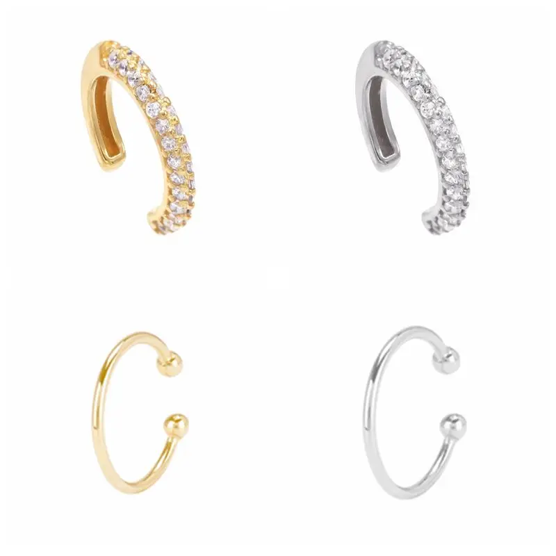 Женские серьги Клипсы из серебра 100% пробы с золотым и серебряным