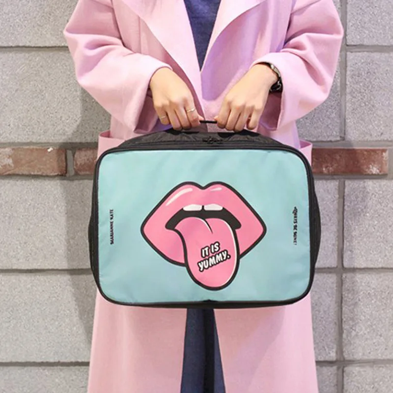 

Korean cute cartoon portable travel storage bag boarding bag large luggage clothes Trolley Case sorting bag travel bag organizer