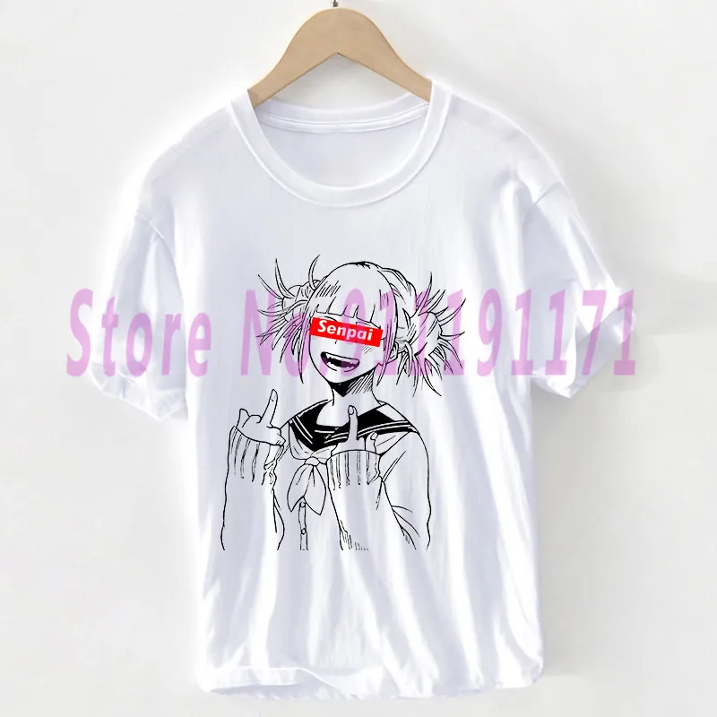 

Fashion Himiko Toga t shirt Unisex My Hero Academia Anime Black Tops Ulzzang graphics 100% Cotton Pluse Size T-shirt Female/Man