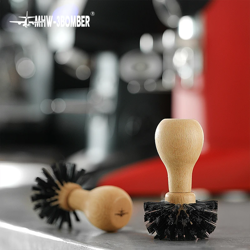 Cesta de filtro de caf&eacute; MHW-3BOMBER, cepillo para caf&eacute;, cocina, Barista, herramientas de limpieza, accesorios, limpiador de madera maciza, B5341-5