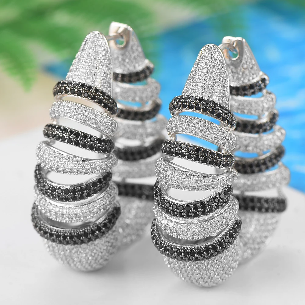 

LARRAURI 2020 Top Quality Noble Luxury Hoop Earrings Jewelry For Women Anniversary Engagement Wedding Earrings Accessories