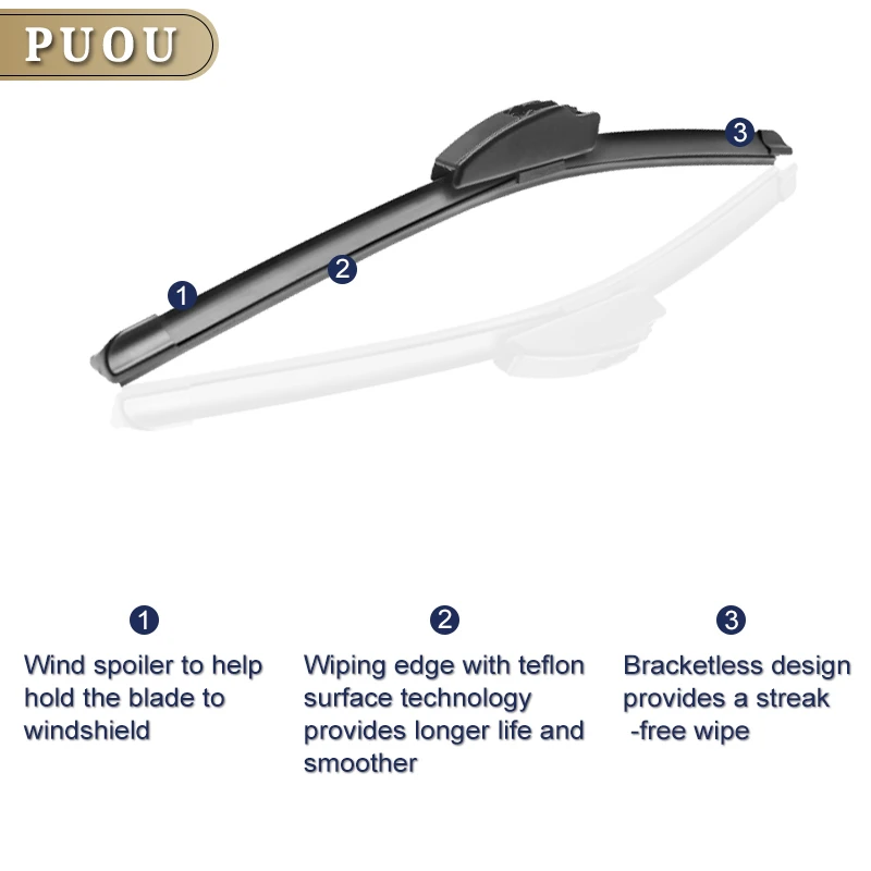 Щетки стеклоочистителя PUOU для Great Wall Haval H3 (Hover H3) Hook Arms 2006 2007 2008 2009 2010 2011 2012 2013 2014