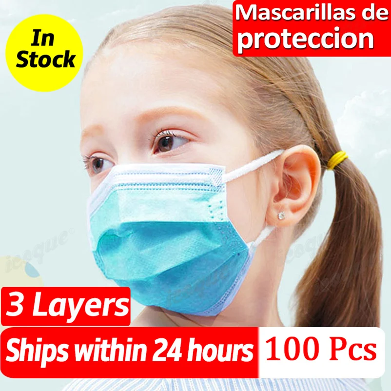 50 100 шт. детская маска 3 слойный фильтр нетканый предотвращающий болезни Детские