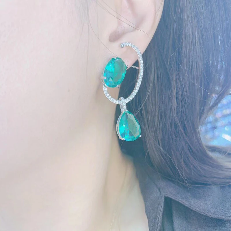 Женские серьги-капельки с цирконием Be 8 красивые разноцветные дизайнерские