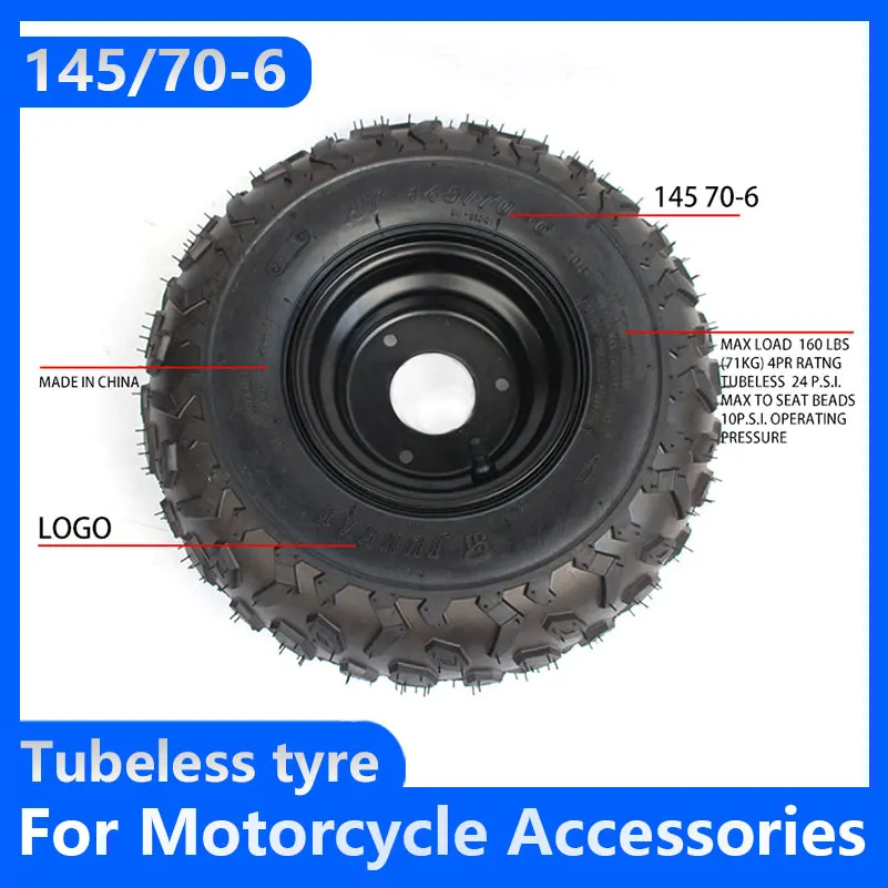 High Quality 145/70-6 Tires for 50cc 70 90 110cc 125cc Kids Quad Dirt Bike Buggy ATV Buggy 6 Inch ATV Tubeless Tire