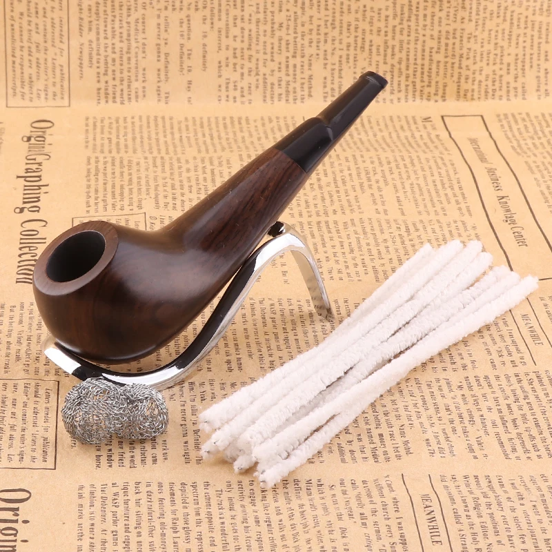 Sandalwood Smoke Pipe Set Ebony Tobacco Cigar Herb Grinder Pipes Accessory Cleaner Resin Smoke Mouthpieces Smoking Accessories images - 6