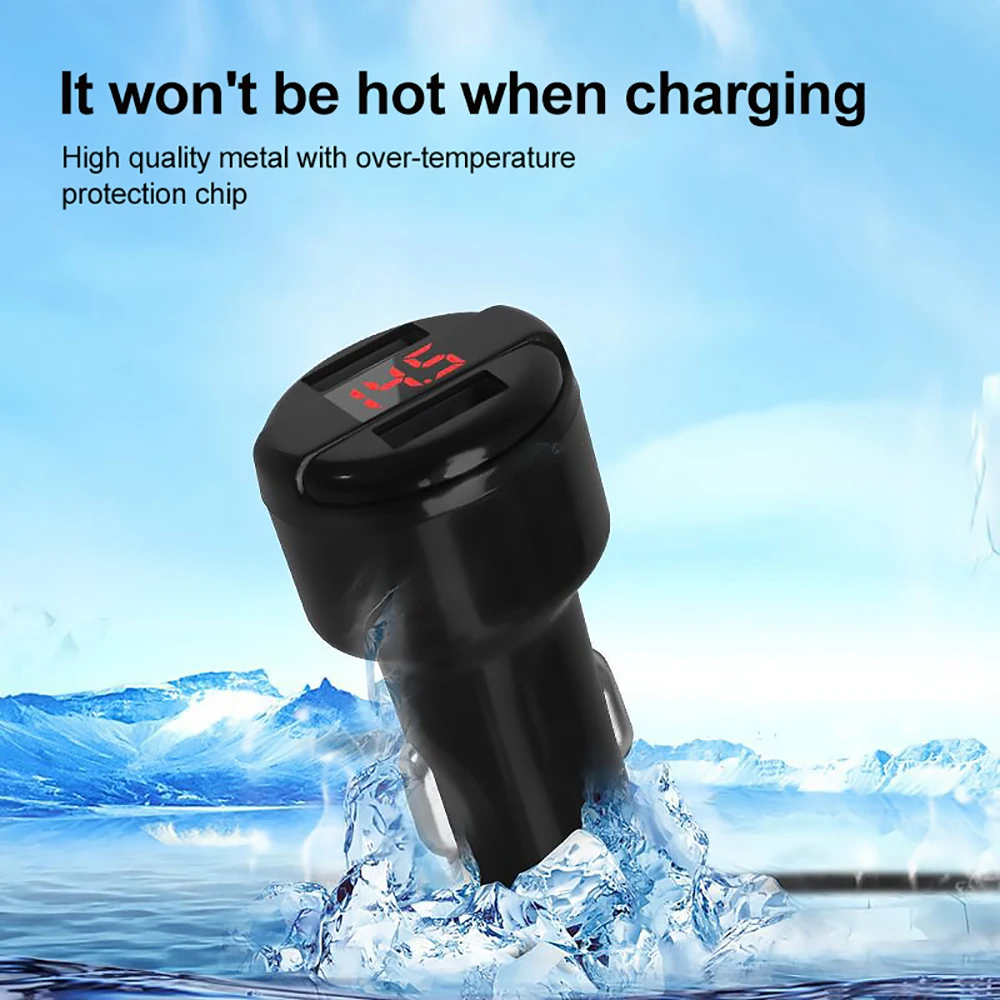VicTsing 2.4A Мини Автомобильное зарядное устройство двойной USB светодиодный дисплей