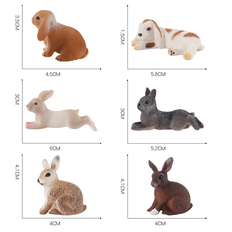 

Rabbit Toy Figure Easter Bunny Figurine Animal Easter Rabbit Characters Toys for Kids Playset Party Fairy Ornament