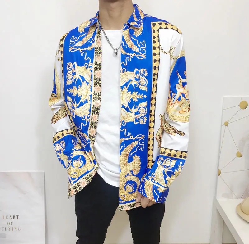 shirt10 EDSON ARANTES, мужская рубашка, модная, необычная, роскошный дизайн, платье с принтом, рубашка, мужская, с длинным рукавом, 3D, Цветочный, повседневная, приталенная, вечерние, рубашки - Цвет: shirt10