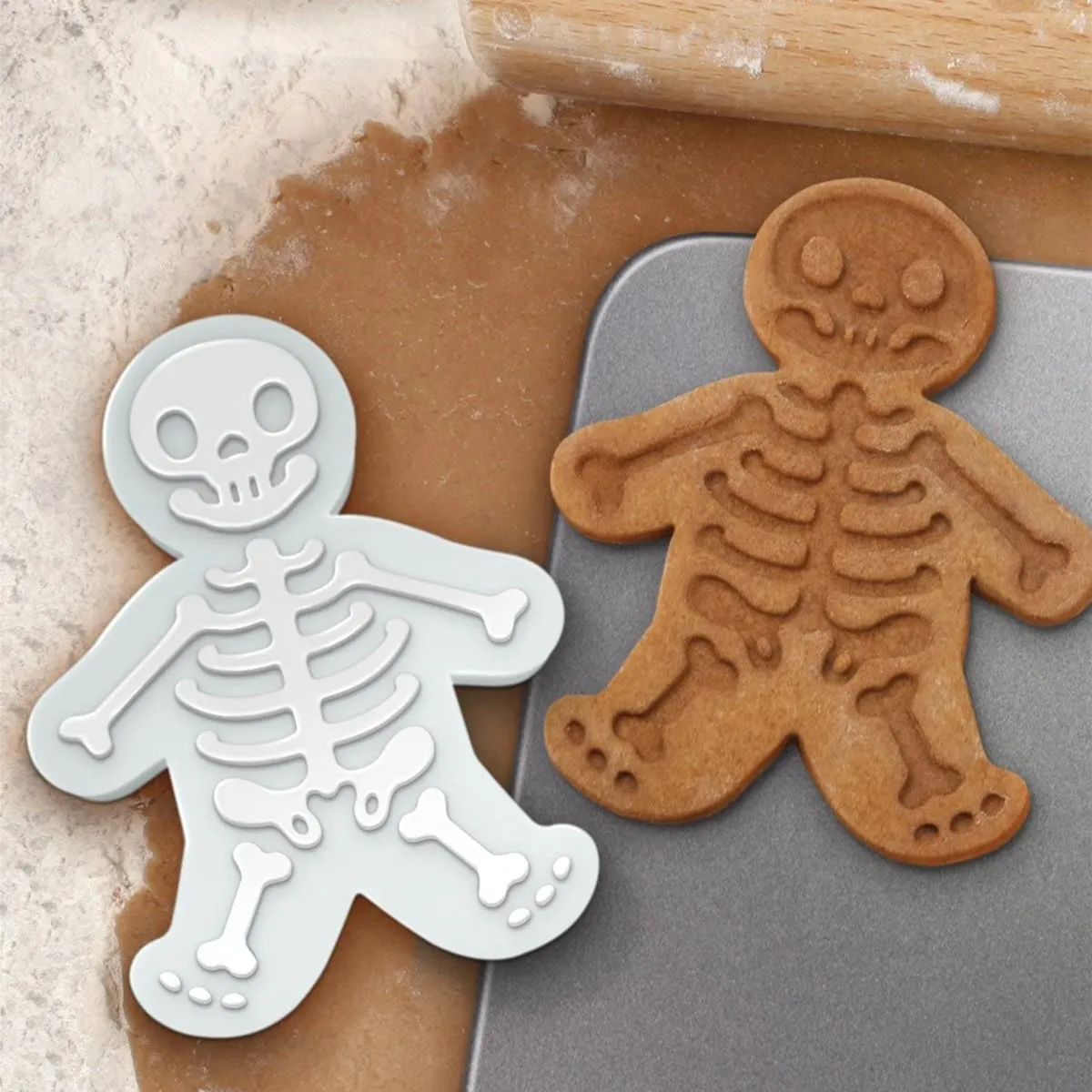 

3D skull printing mold plastic cookie mold pressing DIY baking cookie cake mold