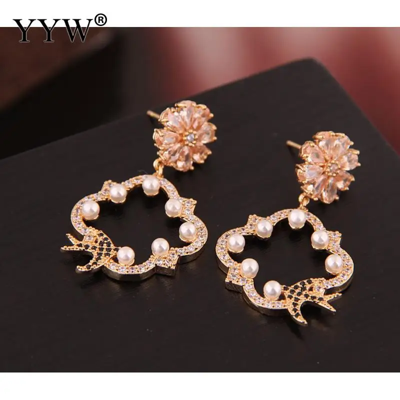 Женские Висячие серьги с имитацией жемчуга полые женские ювелирные изделия