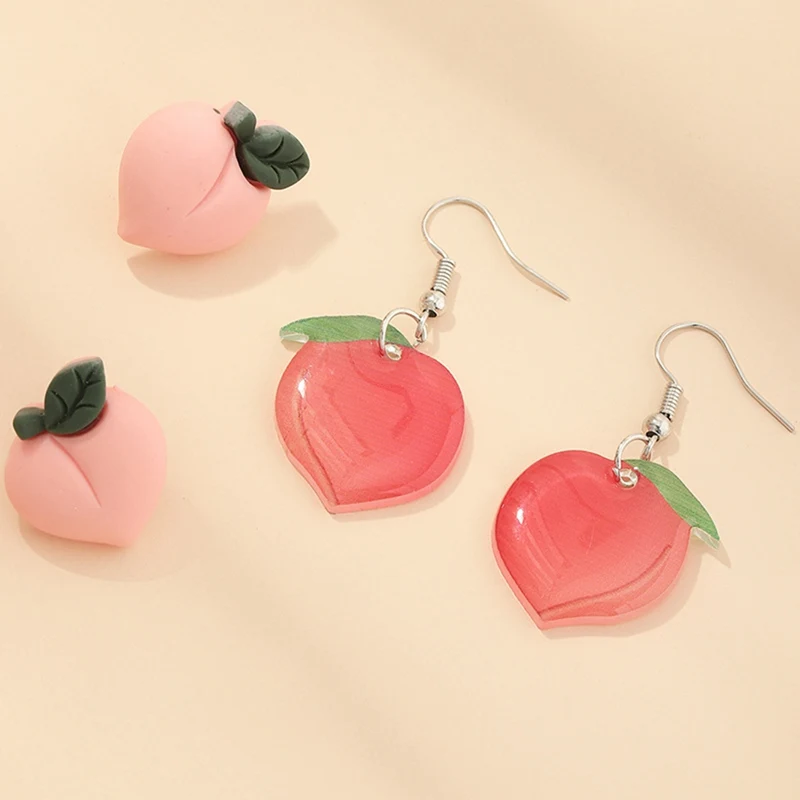 Новые модные милые серьги гвоздики в форме фруктов Милые украшения виде цветов