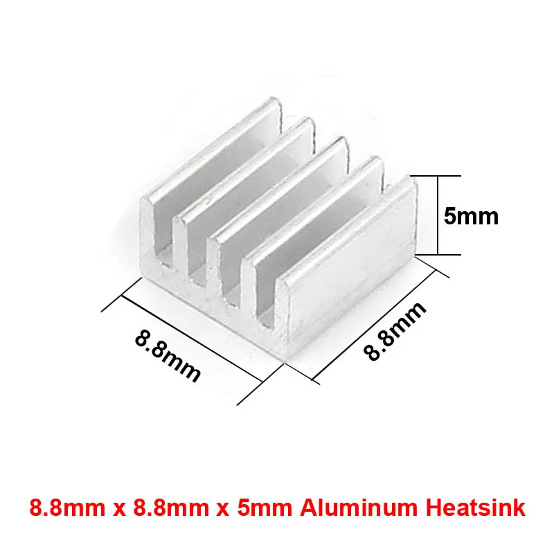 8.8x8.8x5mm En-Labs 10 шт. серебристый 10x10x10 мм алюминиевый радиатор радиатора, электронный чип охлаждения радиатора кулер для IC MOSFET SCR - Цвет: 8.8x8.8x5mm