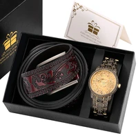 men quartz watch military luxury business watches stainless bronze retro carved belt for men luxury men original gifts montre