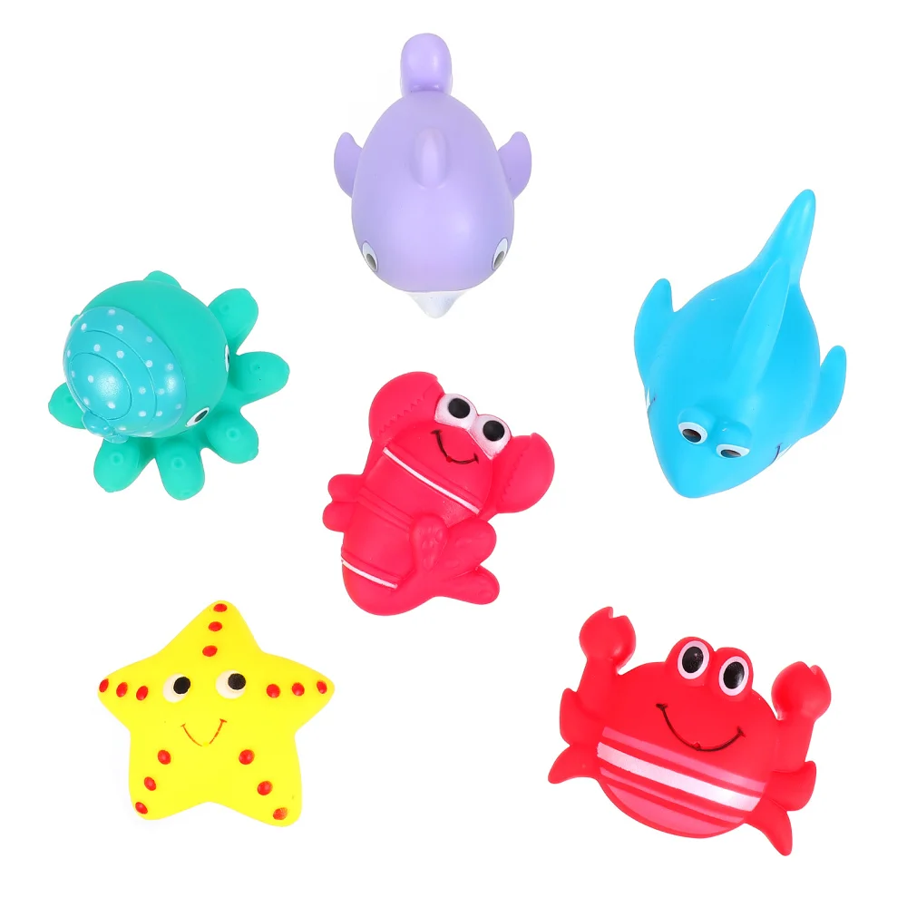

6pcs Baby Bathing Float Mini Animal Design Water Shooting Plaything
