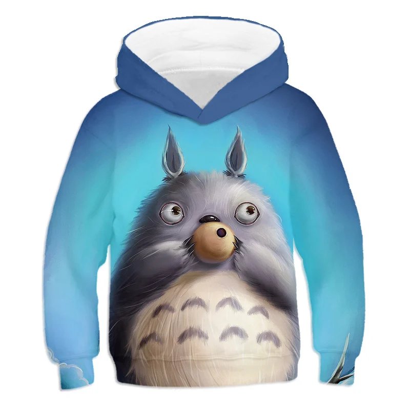 

Детская пуловер аниме верхняя одежда Totoro дизайн милые Мультяшные толстовки с длинным рукавом Топы Горячие Kawaii Harajuku 3D Толстовка японский ст...