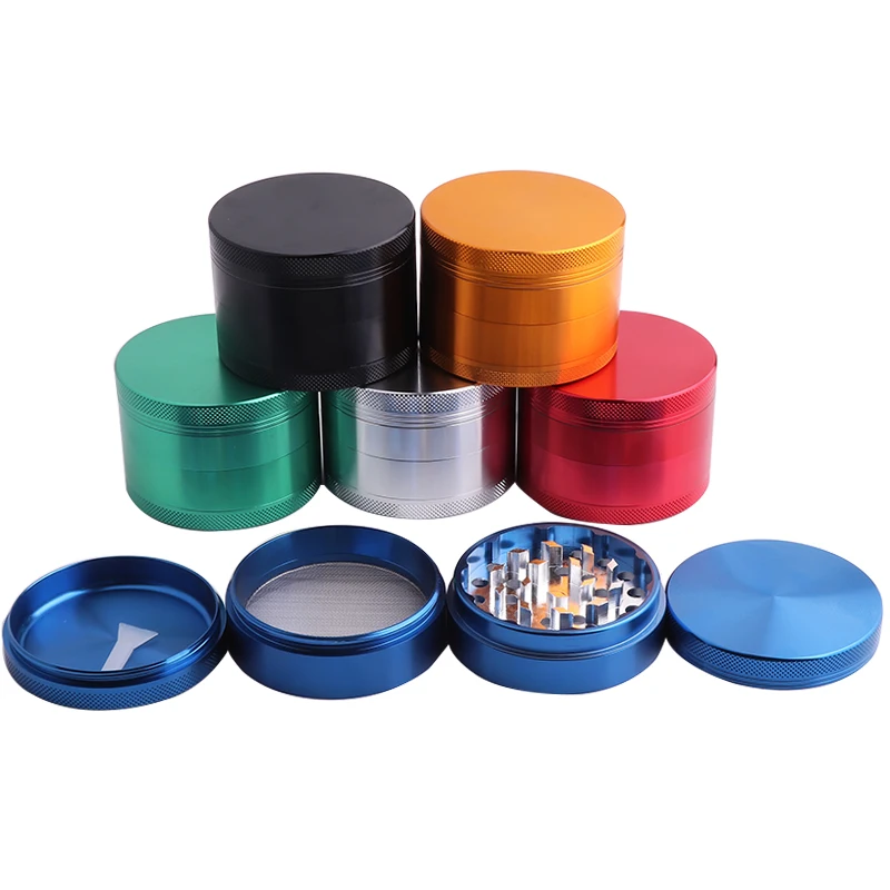 

Aluminium Tobacco Smoking Grinder Herb Metal 4Layers 63mm Spice Herbal Crusher Cigarette Pipe Accessories for Smoking