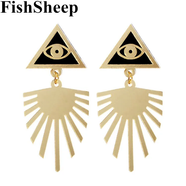 FishSheep – boucles d'oreilles en forme de grands yeux  en acrylique  forme géométrique  Vintage