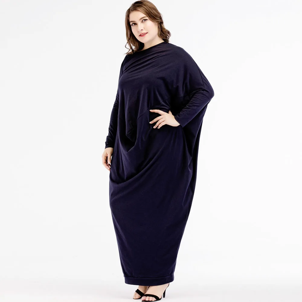 Мусульманское длинное арабское платье женское минималистичное большого размера