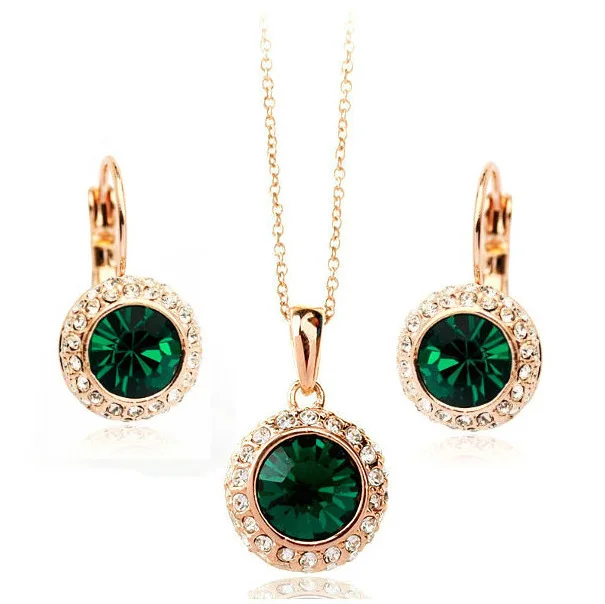 Одежда высшего качества бренда с украшением в виде кристаллов Свадебные Ювелирные наборы ожерелье серьги