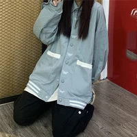 women baseball uniform autumn coat jacket for women korean harajuku street style coat loose butterfly designthin sectionjacket