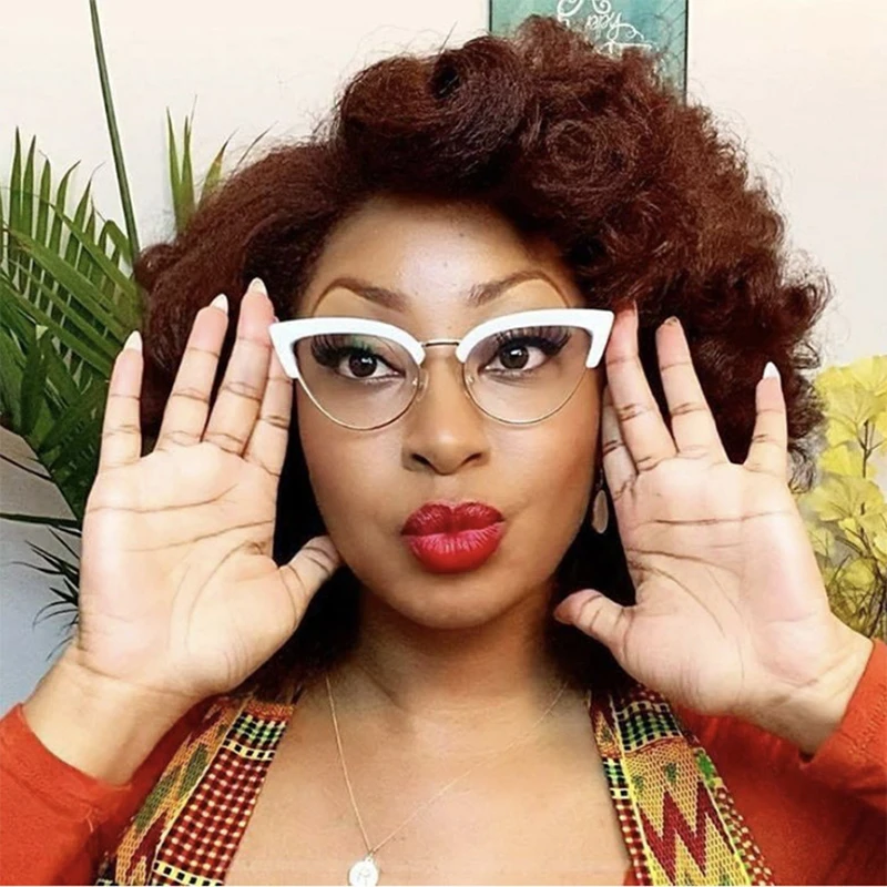 

Очки кошачий глаз с защитой от синего света, Женские винтажные прозрачные линзы, оптические оправы для очков, женские компьютерные очки, очк...