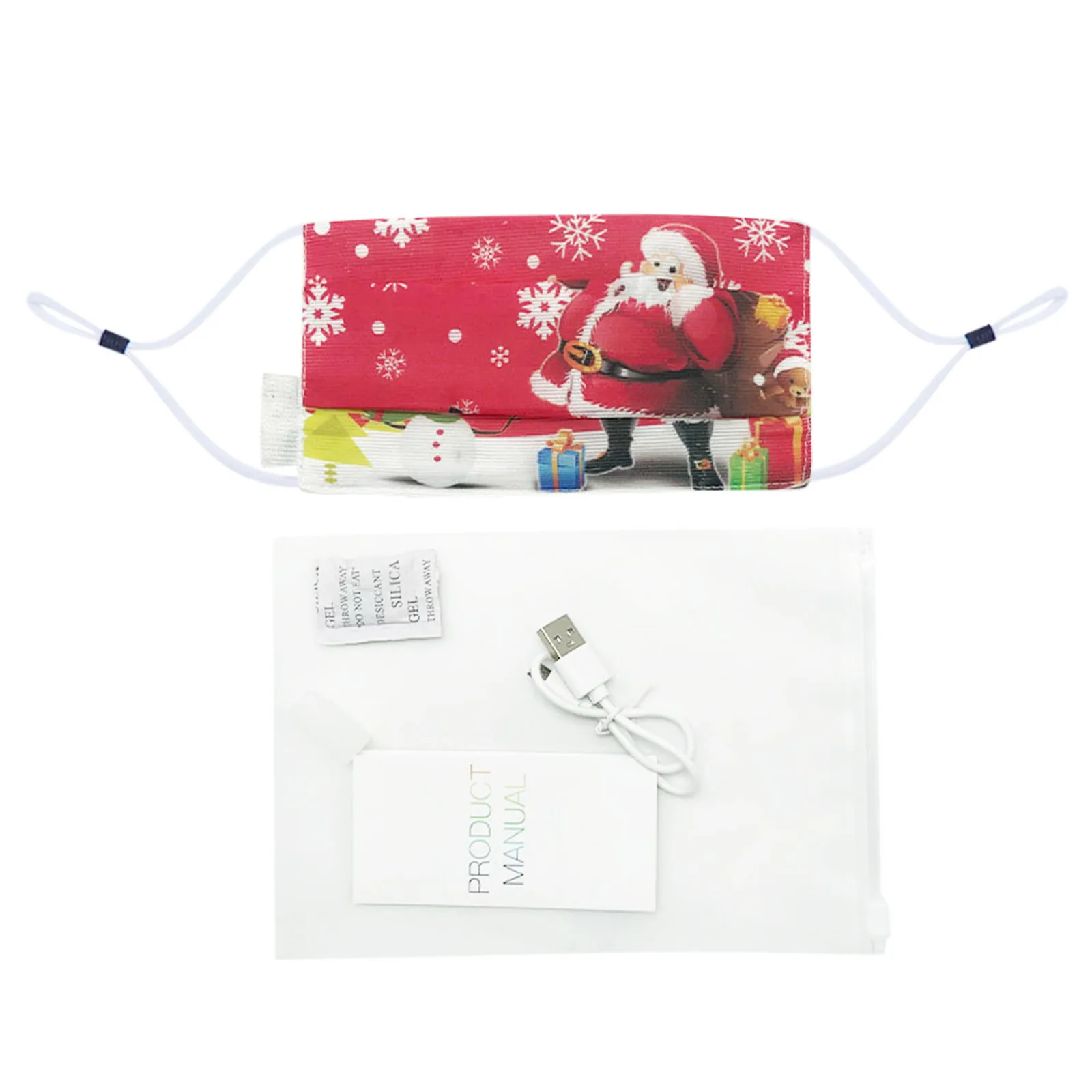 

1Pcs Unisex Christmas Glowing Mask Christmas Glowing Mask Fiber Light Colorful Loop Face Mask Fashion Mascarilla