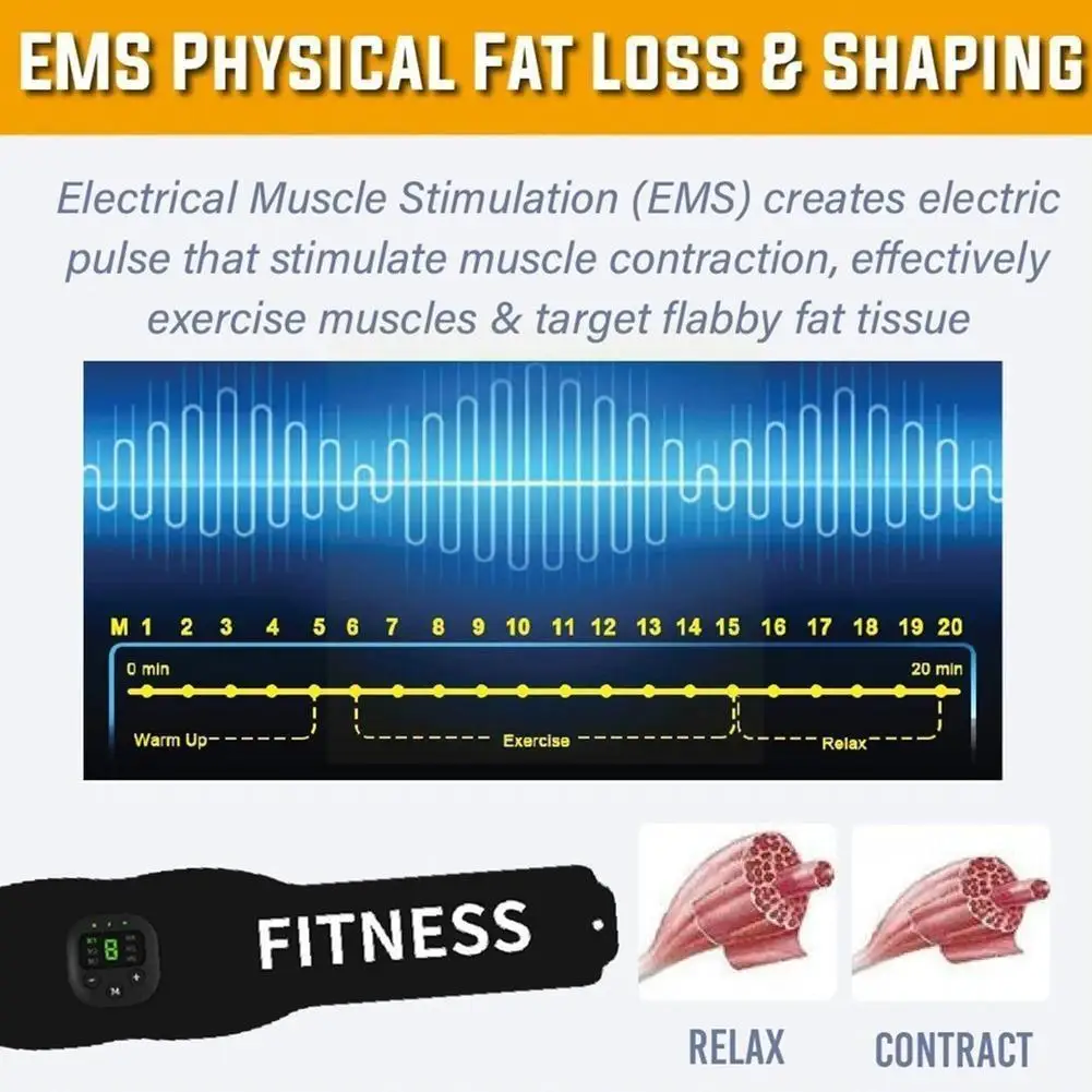 

New Smart Fitness Instrument Belt Massage Training Fitness Waist Muscle Instrument Stick Stick Abdomen And Belt H1T4
